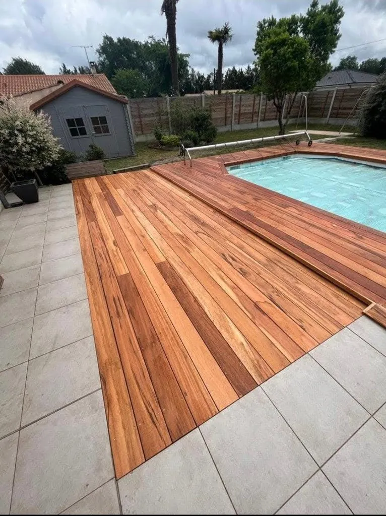 Aménagement piscine Gironde — plage bois